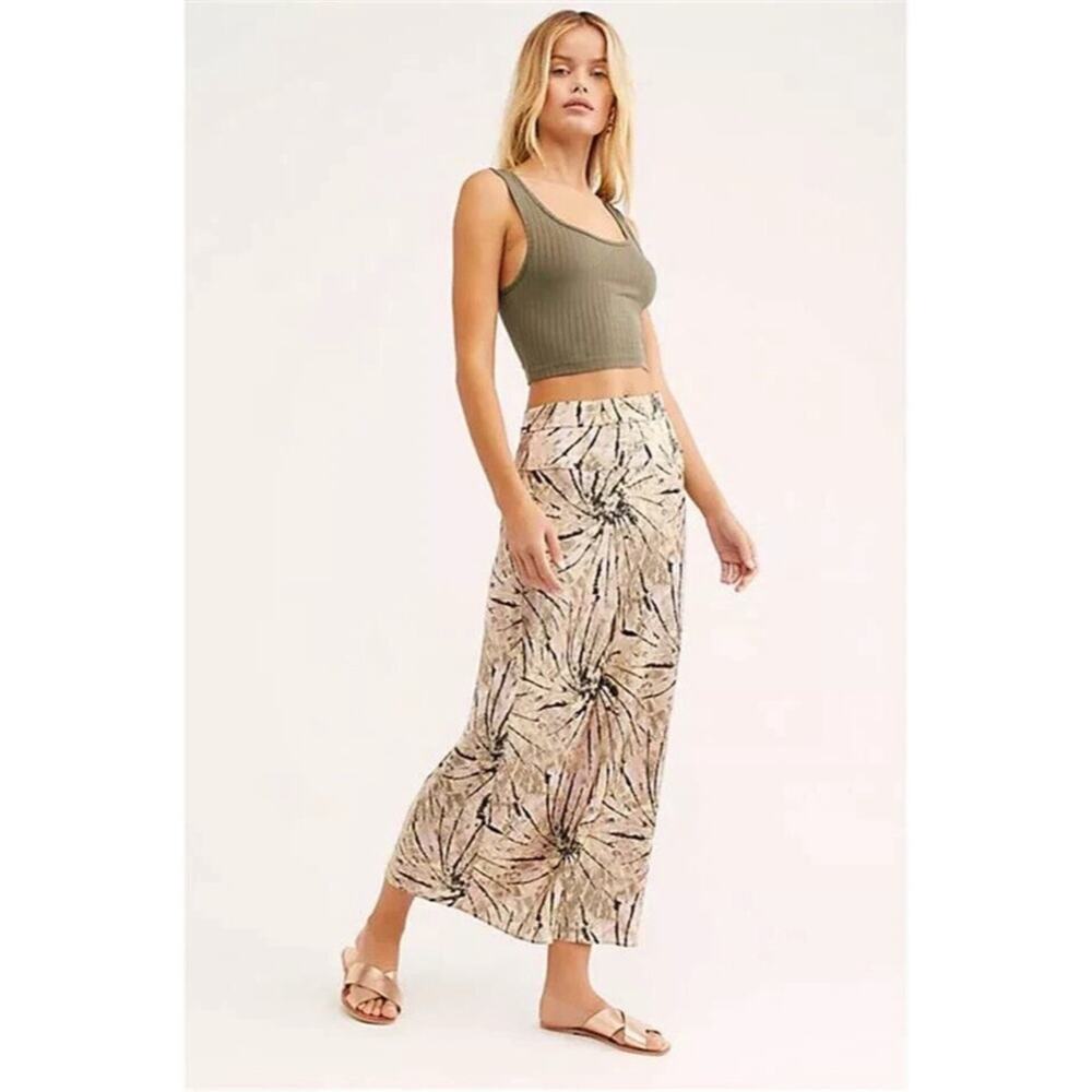 Free People Normani Bias Skirt in Magic Smoke Combo Size 2 Tie Dye Boho Festival